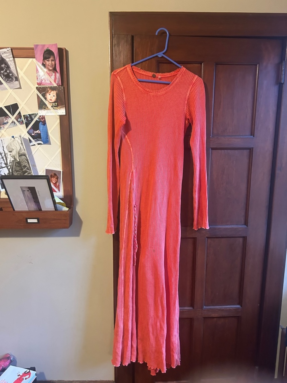 Women’s Free People  Long Ribbed Maxi Dress - Coral Pink